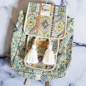ruggine | Bags | Nwt Handcrafted Beaded Tassel Jacquard Boho 